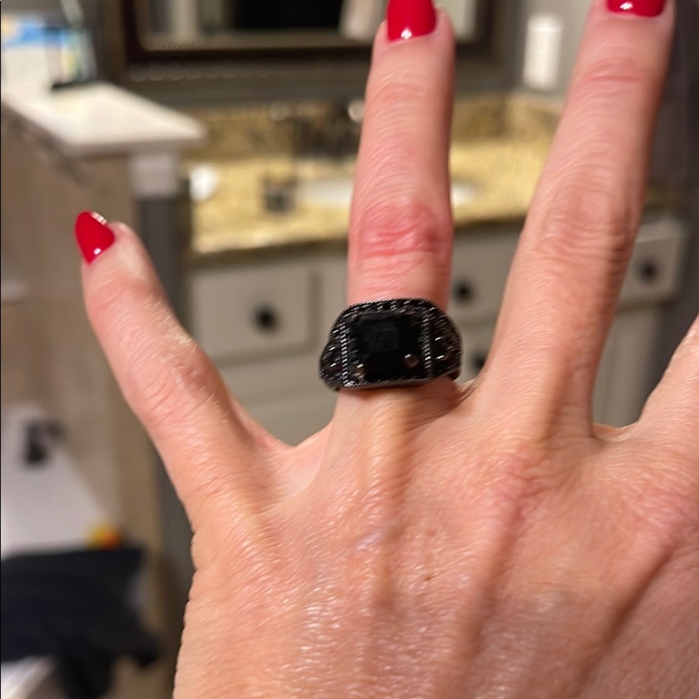 Black Statement Ring - image 1
